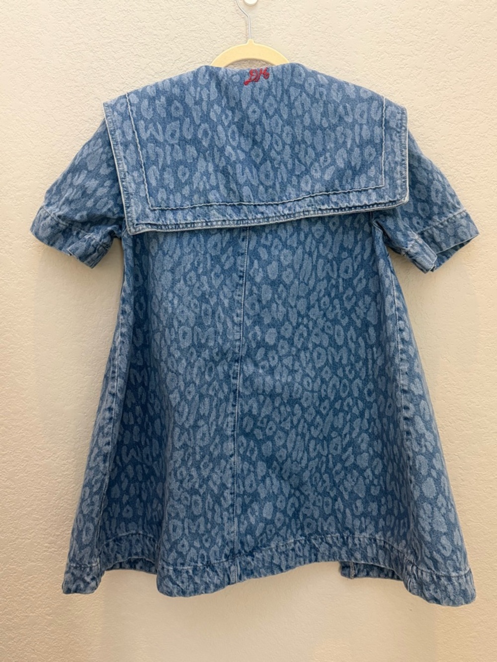 Damson Madder Goldie Leopard Laster Denim A-Line Dress Size 12 - Picture 8 of 8